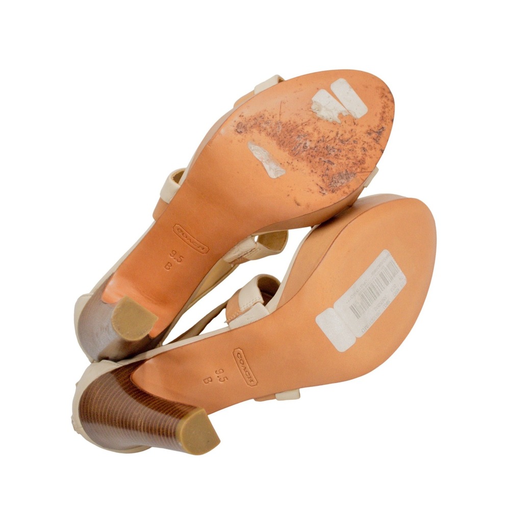 Coach Brynn Platform Sandals in Camel Parchment A3700 Pumps Women's Size 9.5B - Picture 8 of 13